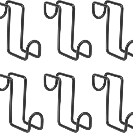 6pcs 4 Inch Tack Hook, Heavy Duty Metal Over Rail Hook for Hanging Horse Bridles,Buckets(Black) -