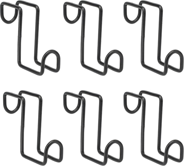 6pcs 4 Inch Tack Hook Heavy Duty Metal Over Rail Hook for Hanging Horse Bridles Buckets(Black)