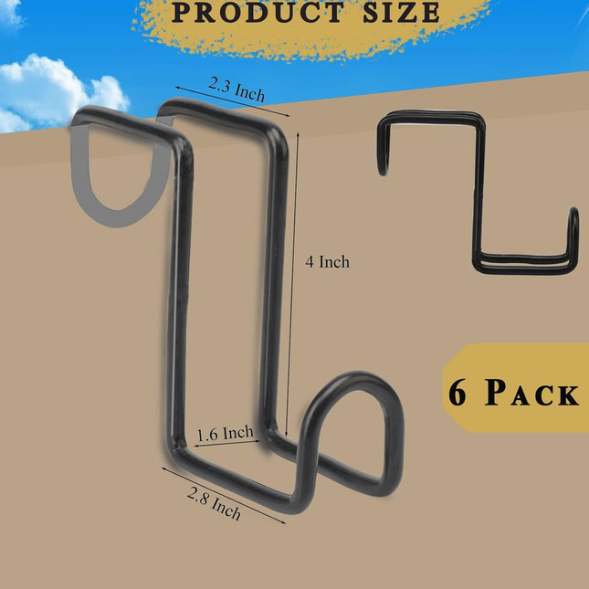 6pcs 4 Inch Tack Hook Heavy Duty Metal Over Rail Hook for Hanging Horse Bridles Buckets(Black) – product detail