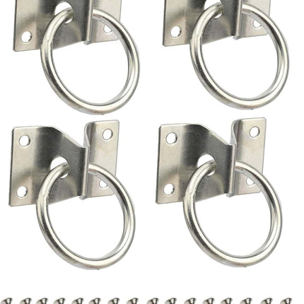 4PCS Cross Tie Ring for Horse,Block Hitching with Screws Horse Stall Stable -