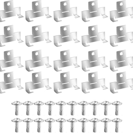 20pcs Recessed Light Clips,304 Stainless Steel Retrofit Downlight Housing C Clips with Self Tapping Screws for 5 to 6 Inch Cans -
