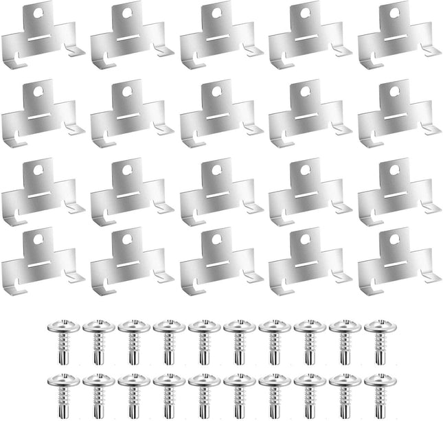 20pcs Recessed Light Clips 304 Stainless Steel Retrofit Downlight Housing C Clips with Self Tapping Screws
