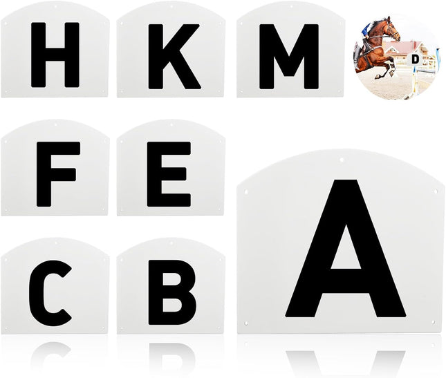 8Pcs Wall Mount Dressage Letters Arena Markers for Equestrian Athletes and Events Includes A B C E F H K M