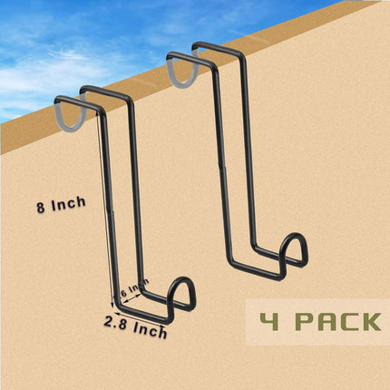 8 Inch Tack Hook,Heavy Duty Metal Over Rail Hooks Stall for Hanging Horse Bridles Halters and Buckets,4Pcs -