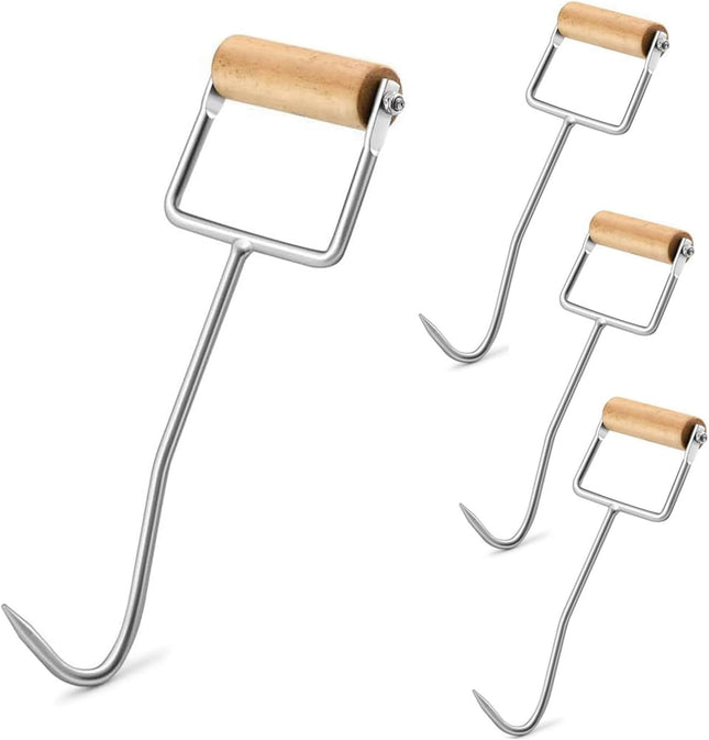2 Pack Hay Hook Metal Hook with Wooden Handle Perfect for Picking Up Bales 12-1/4 V1259-DP01-A-5077