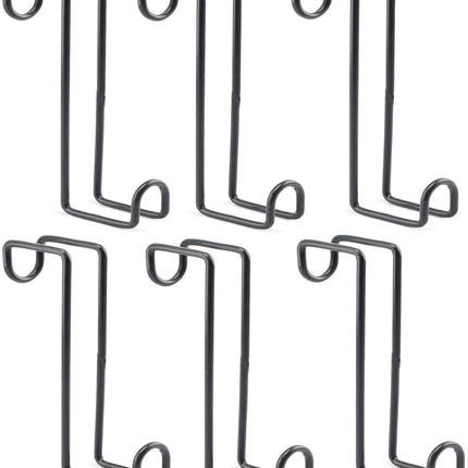 6Pack 8 Inch Tack Hook Heavy Duty Metal Over Rail Hooks Stall for Hanging Horse Bridles Halters and Buckets -