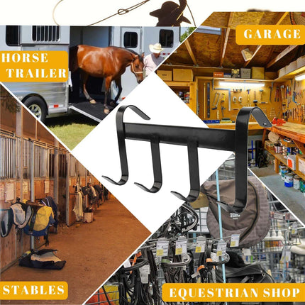 Tack Rack with 4 Hook,Portable Bridle for Horse Room,Stall,Stables and Barns -