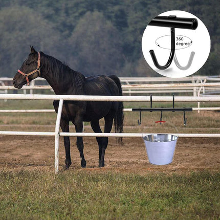 1Pcs Tack Rack with Swivel Hooks,5 Hook Portable Bridle Hooks Hangers for Horse Holder Stall Barn and Fence(Black) -