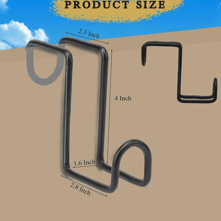 2PCS 4 Inch Tack Hook Heavy Duty Metal Birdle Water Bucket Hanger for Hanging Horse Bridles,Halter and Buckets(Black) -