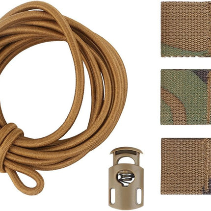 Tactical Flag Bungee Elastic Fastener Strap Shock Cord Retention Molle Webbing Loop Lock Secure Plate Carrier Attachment -
