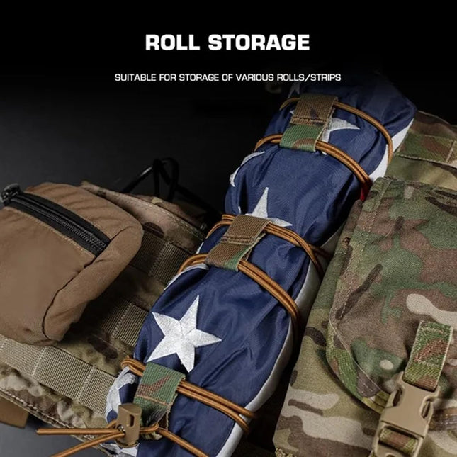Tactical Flag Bungee Elastic Fastener Strap Shock Cord Retention Molle Webbing Loop Lock Secure Plate – product detail