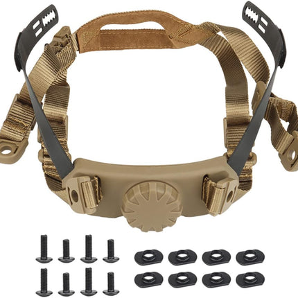 Tactical Helmet Strap Adjustable Chin Inner Suspension System with Bolts and Screws for Fast MICH IBH Airsoft Helmets khaki -