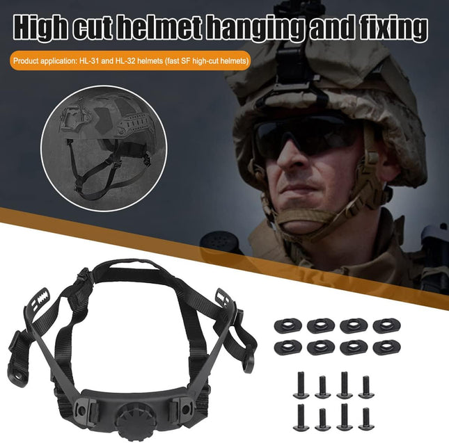 Tactical Helmet Strap Adjustable Chin Inner Suspension System with Bolts and Screws for Fast MICH IBH – product detail
