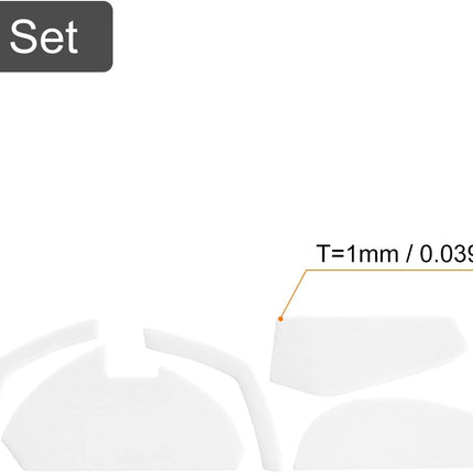 Rounded Curved Edges Mouse Feet Skates Pads 1.0mm for G602 Gaming Replacement White 6Pcs/2 Set -