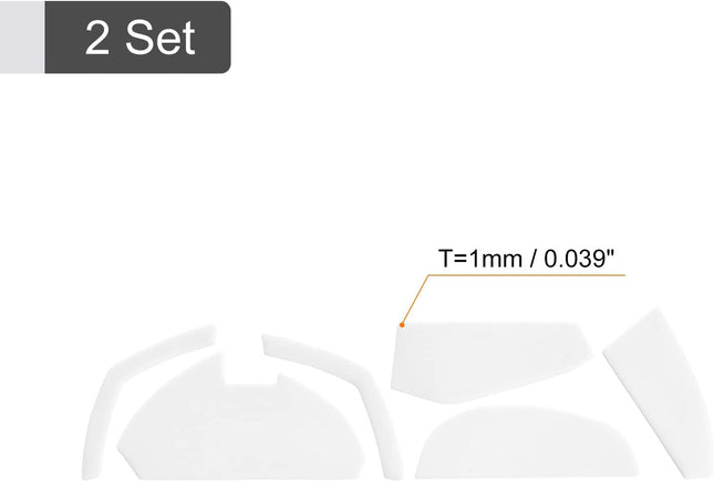 Rounded Curved Edges Mouse Feet Skates Pads 1.0mm for G602 Gaming Replacement White 6Pcs/2 Set – product detail