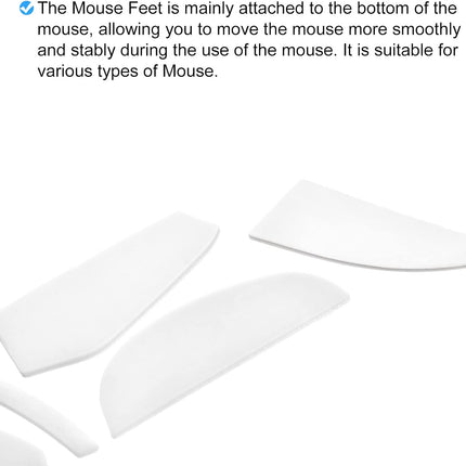Rounded Curved Edges Mouse Feet Skates Pads 1.0mm for G602 Gaming Replacement White 6Pcs/2 Set -