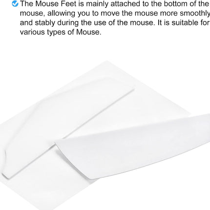 Rounded Curved Edges Mouse Feet Skates Pads 0.6mm for G600 Gaming Replacement White 2Pcs/2 Set -