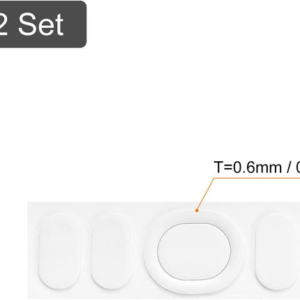 Rounded Curved Edges Mouse Feet Skates Pads 0.6mm w Cleaning Paper for G102/G Pro Wired Gaming Replacement White 5Pcs/2 Set -