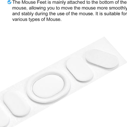 Rounded Curved Edges Mouse Feet Skates Pads 0.6mm w Cleaning Paper for G102/G Pro Wired Gaming Replacement White 5Pcs/2 Set -