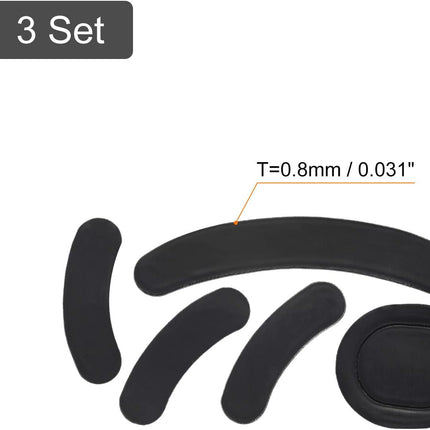 Rounded Curved Edges Mouse Feet Skates Pads 0.8mm w Cleaning Paper for G PRO Wireless Gaming Replacement Black 5Pcs/3 Set -