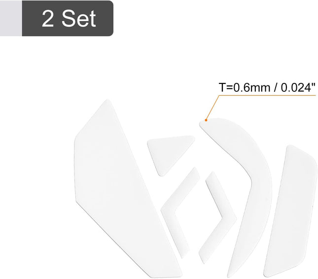 Rounded Curved Edges Mouse Feet Skates Pads 0.6mm w Cleaning Paper for G502 Wired Gaming Replacement White – product detail