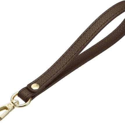 PU Leather Keychain with Metal Key Ring Lock, for Wallet Purse Gold, Brown -