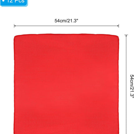 Large Solid Color Bandanas, Bulk Blank Head Bandannas Multifunctional Headband Scarf Neckerchief for Women and Men Red -