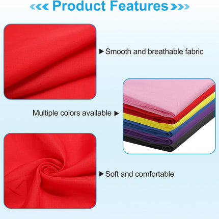 Large Solid Color Bandanas, Bulk Blank Head Bandannas Multifunctional Headband Scarf Neckerchief for Women and Men Red -
