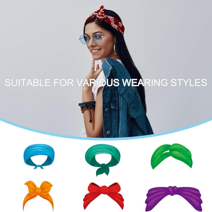 Large Solid Color Bandanas, Bulk Blank Head Bandannas Multifunctional Headband Scarf Neckerchief for Women and Men Red -