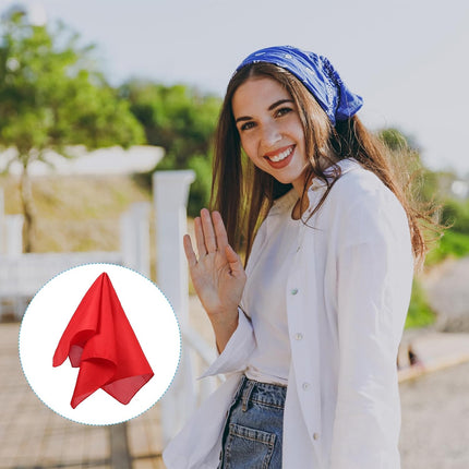Large Solid Color Bandanas, Bulk Blank Head Bandannas Multifunctional Headband Scarf Neckerchief for Women and Men Red -