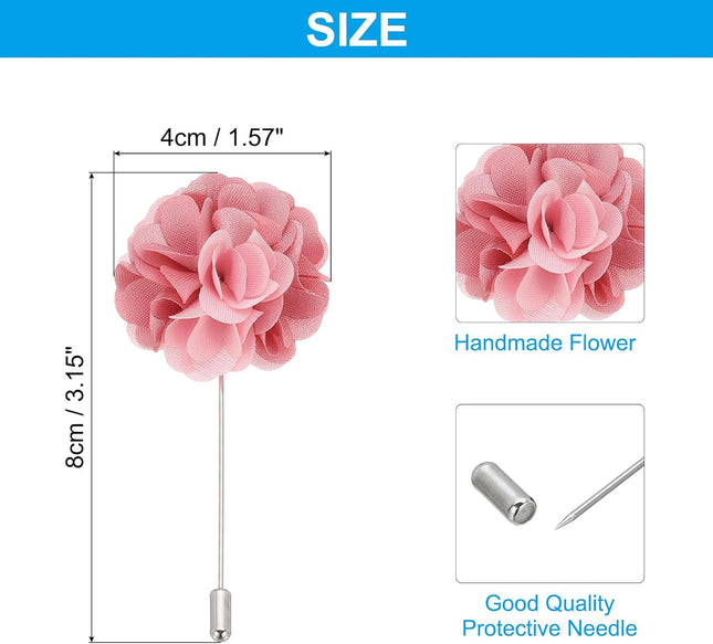 Flower Boutonnieres Pin Lapel Pin for Men Camellia Wedding Graduation Anniversary Brooch Outfit – product detail