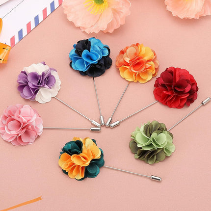 Flower Boutonnieres Pin, Lapel Pin for Men Camellia Wedding Graduation Anniversary Brooch Outfit Accessories Dark Pink/Light Pink -