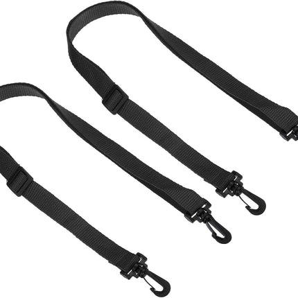 20mmx1.1m Replacement Shoulder Strap, 2 Pack Adjustable Swivel Clips Hooks Buckle Slide Crossbody Bag Belt for Water Bottle Carrier Sling Bag, Black All -