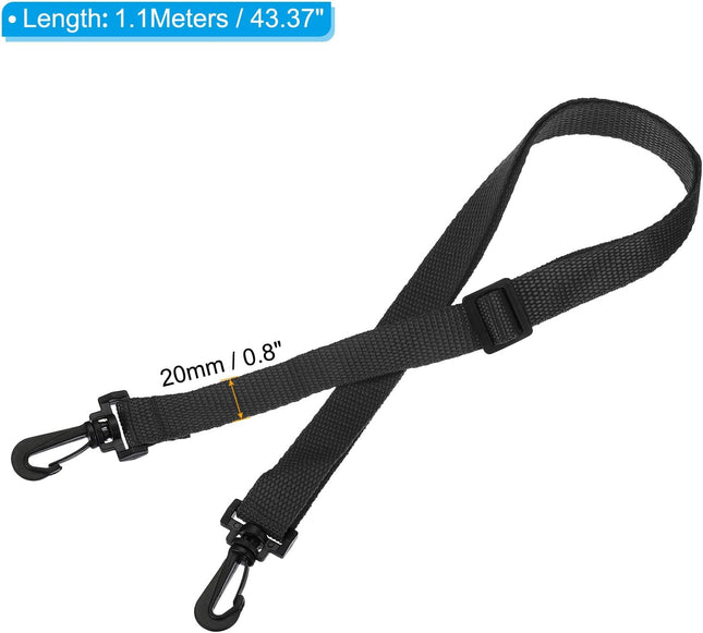 20mmx1.1m Replacement Shoulder Strap 2 Pack Adjustable Swivel Clips Hooks Buckle Slide Crossbody Bag Belt – product detail