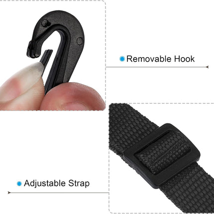 20mmx1.1m Replacement Shoulder Strap, 2 Pack Adjustable Swivel Clips Hooks Buckle Slide Crossbody Bag Belt for Water Bottle Carrier Sling Bag, Black All -