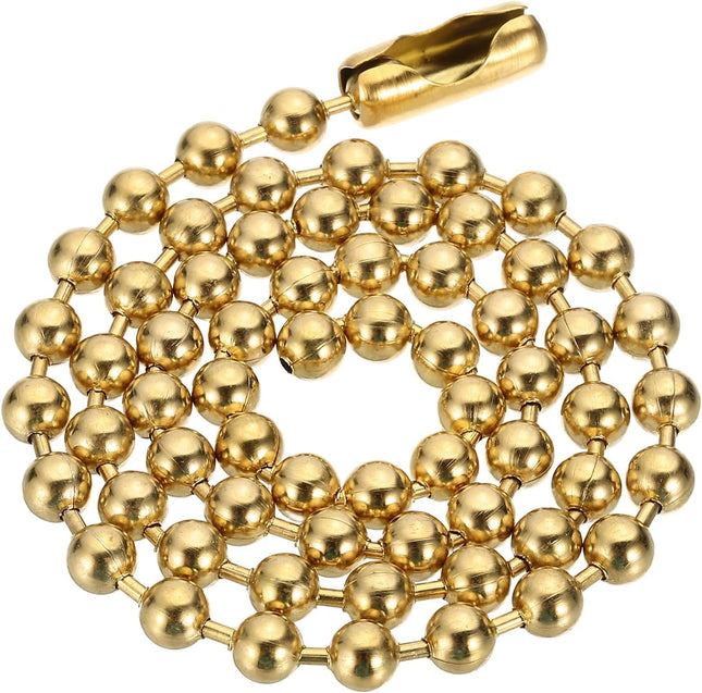 Silver-tone Beaded Chain Necklace Titanium Steel Bead Ball Necklace Y2K Punk for Women Men Gift Gold 0.24