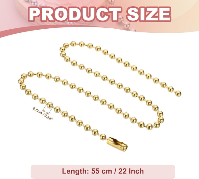 Silver-tone Beaded Chain Necklace Titanium Steel Bead Ball Necklace Y2K Punk for Women Men Gift Gold 0.24 – product detail