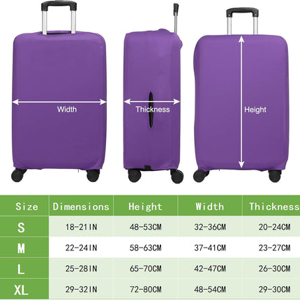 Luggage Cover, Suitcases Covers Elastic Carry on Protector Washable Scratch-Resistant Fits 22-24 Inch for Travel Business Trips, Violet inch