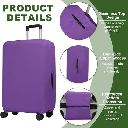 Luggage Cover, Suitcases Covers Elastic Carry on Protector Washable Scratch-Resistant Fits 22-24 Inch for Travel Business Trips, Violet inch