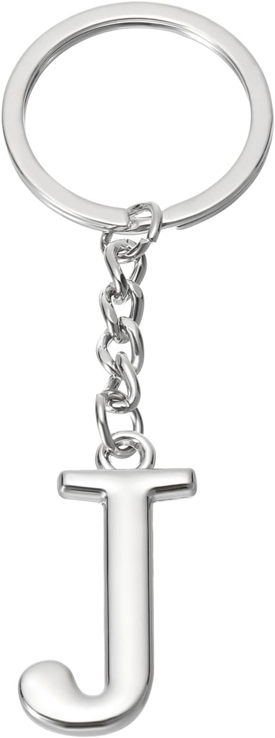 Initial Letter Key Chain a Chain Pendant Ring J V1259-DP01-A-5118