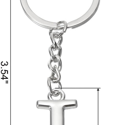 Initial Letter Key Chain, a Chain Pendant Ring J -