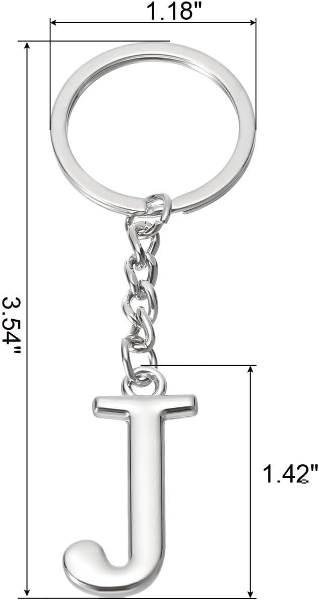 Initial Letter Key Chain a Chain Pendant Ring J – product detail