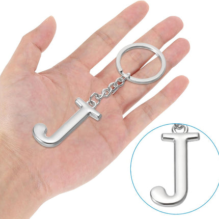 Initial Letter Key Chain, a Chain Pendant Ring J -