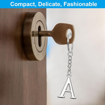 Initial Letter Key Chain, a Chain Pendant Ring J -