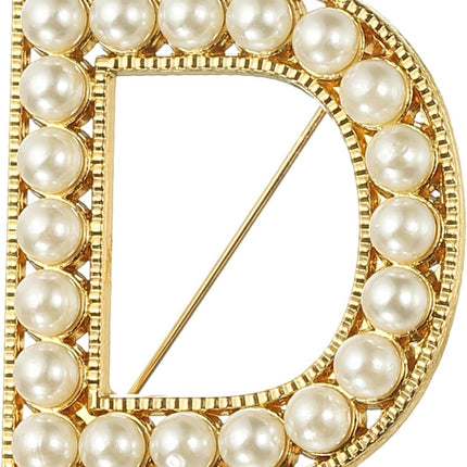 Letter Brooch Pins, Pearl Initial Alphabet Lapel Badges Pin with Jewelry Box for Women Men Girl Wife Suits -