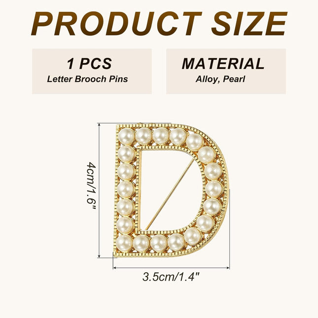 Letter Brooch Pins Pearl Initial Alphabet Lapel Badges Pin with Jewelry Box for Women Men Girl Wife Suits – product detail