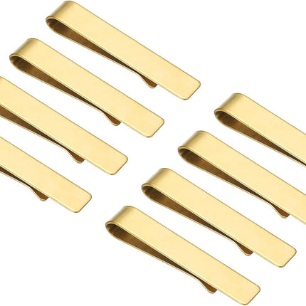 Skinny Tie Clips, Stainless Steel Clips for Men Wedding Gold -