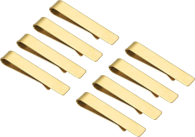 Skinny Tie Clips Stainless Steel Clips for Men Wedding Gold V1259-DP01-A-5123 in Stainless Steel / Gold