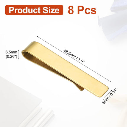 Skinny Tie Clips, Stainless Steel Clips for Men Wedding Gold -