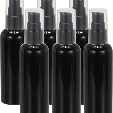 Travel Pump Bottles, 6 Pcs 3.4Oz(100ml) Leak Proof Refillable Empty Dispenser Container Squeeze Bottle with for Shampoo Toiletries Lotion Cream, Black -